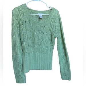 Worthington Sweater Light Green With Sequins
